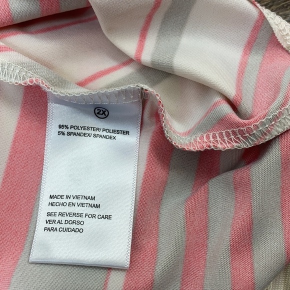 Shelby & Parker Coral Stripe Dress 2XL - Picture 8 of 11